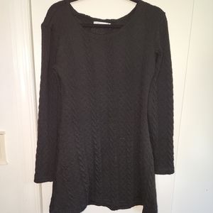 Black Cable Knit Sweater Dress